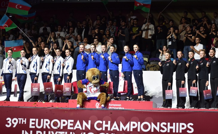 Команда Азербайджана по художественной гимнастике в групповых упражнениях стала чемпионом Европы