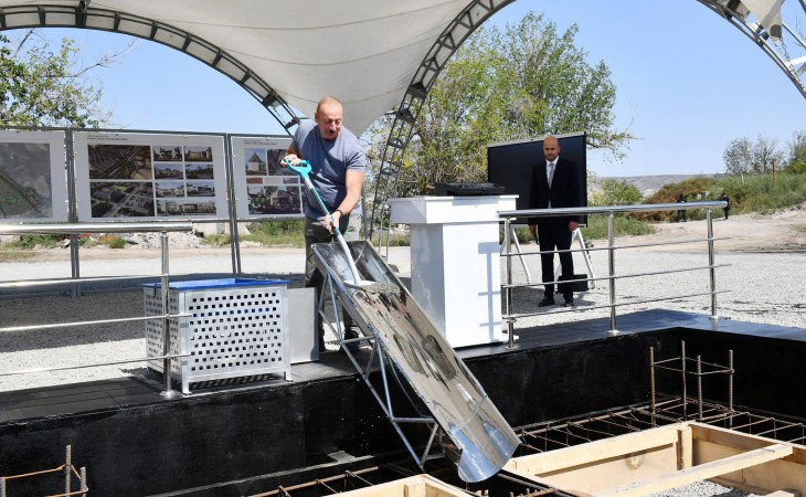 Президент Ильхам Алиев заложил фундамент села Алыбейли Зангиланского района