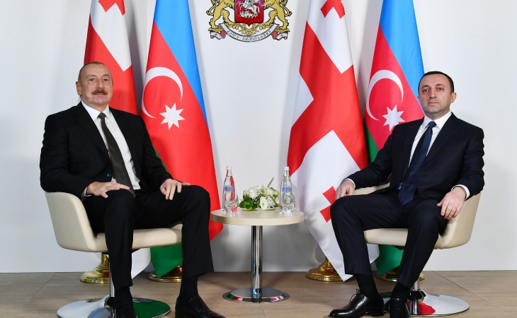 Состоялась встреча Президента Азербайджана Ильхама Алиева с премьер-министром Грузии Ираклием Гарибашвили один на один