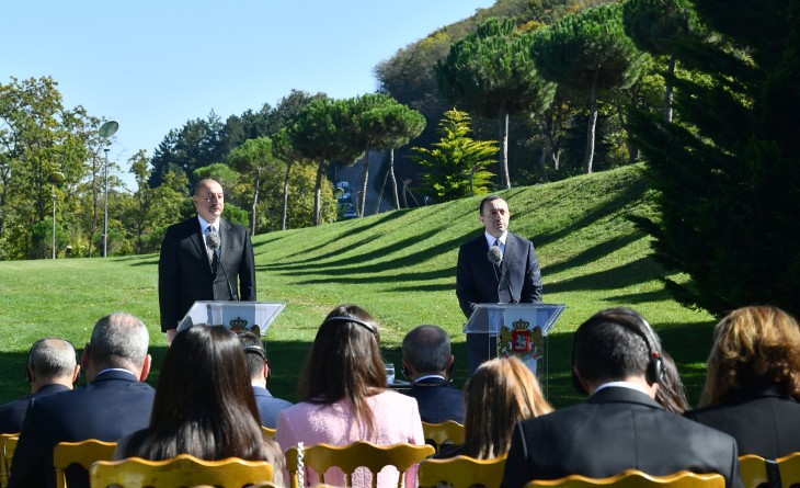 Президент Азербайджана и премьер-министр Грузии выступили с заявлениями для прессы 