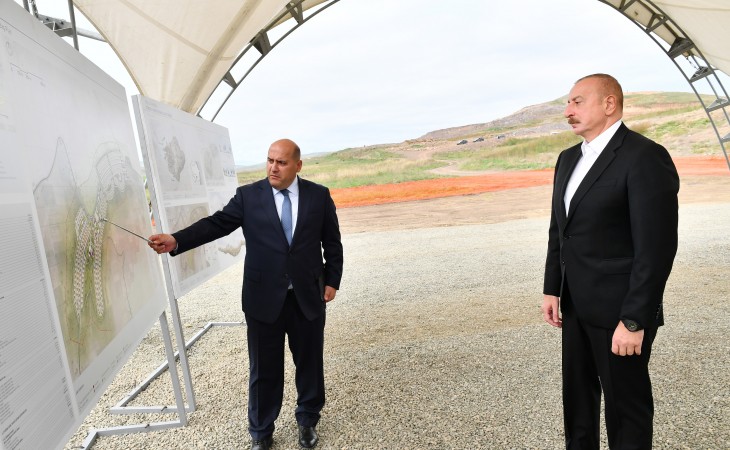 President Ilham Aliyev laid foundation stone for village of Juvarli in Fuzuli district