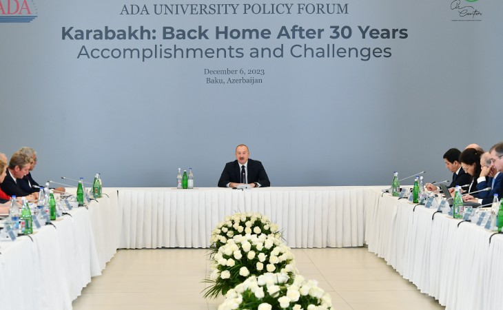 Президент Ильхам Алиев принимает участие в Форуме «Карабах: Возвращение домой спустя 30 лет. Достижения и трудности» 