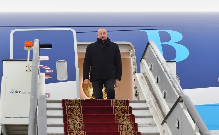 President of Azerbaijan Ilham Aliyev arrived in Saint Petersburg for working visit 
