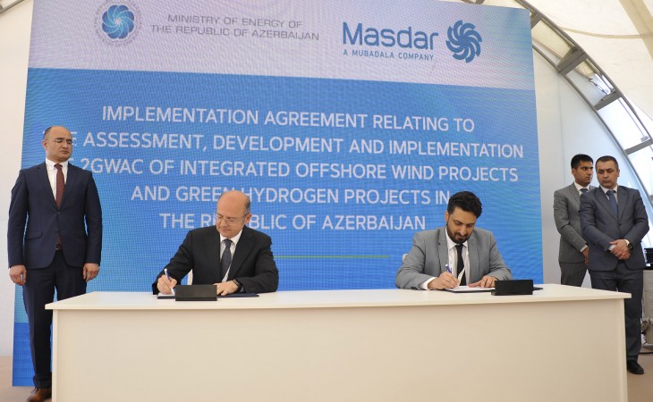 Azerbaijan’s Energy Ministry, UAE`s Masdar sign Implementation Agreements on 4 GW onshore and offshore wind and solar power projects
