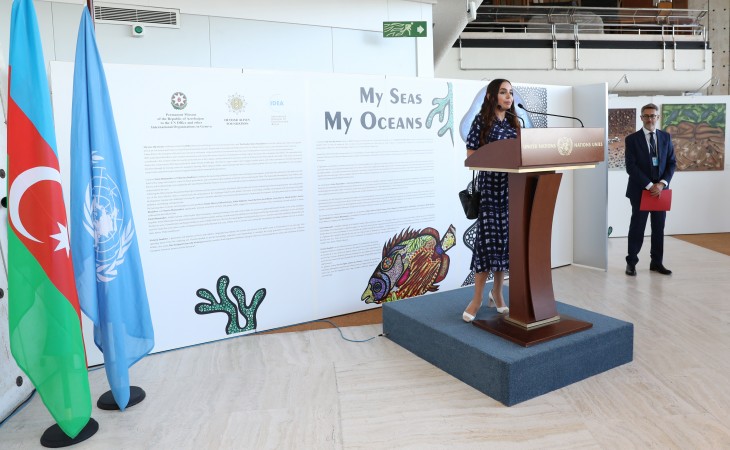 Vice-president of Heydar Aliyev Foundation Leyla Aliyeva attends inauguration of “My Seas, My Oceans” exhibition in Geneva