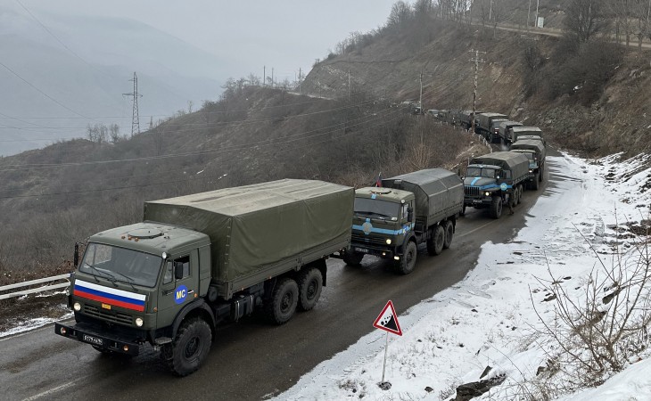Nineteen more vehicles of Russian peacekeepers passed freely along Lachin-Khankendi road