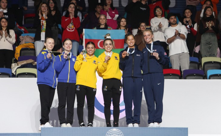 Азербайджанская батутистка Сельджан Махсудова завоевала бронзовую медаль Кубка мира в Баку
