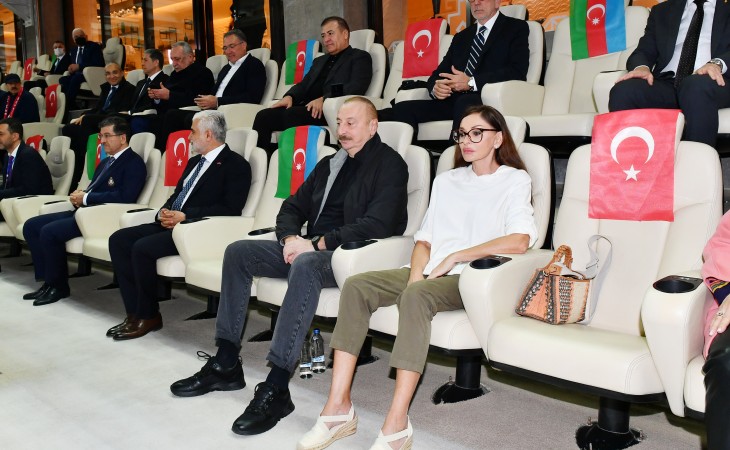 Baku Olympic Stadium hosted Qarabag vs Galatasaray charity match President Ilham Aliyev and First Lady Mehriban Aliyeva watched the match at the stadium