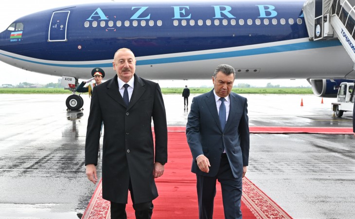 President Ilham Aliyev arrived in Tajikistan for state visit