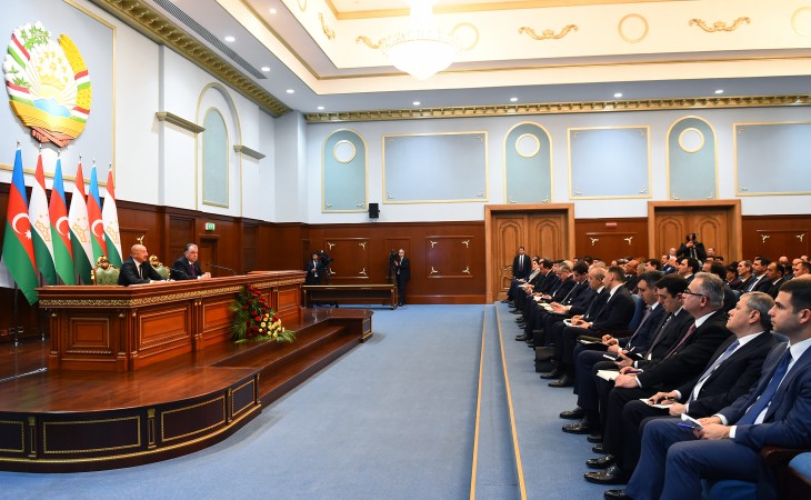 Presidents of Azerbaijan and Tajikistan made press statements