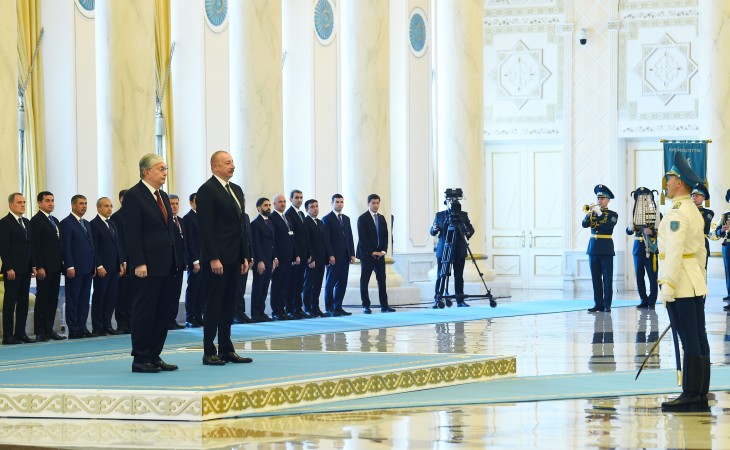 Official welcome ceremony was held for President Ilham Aliyev in Astana
