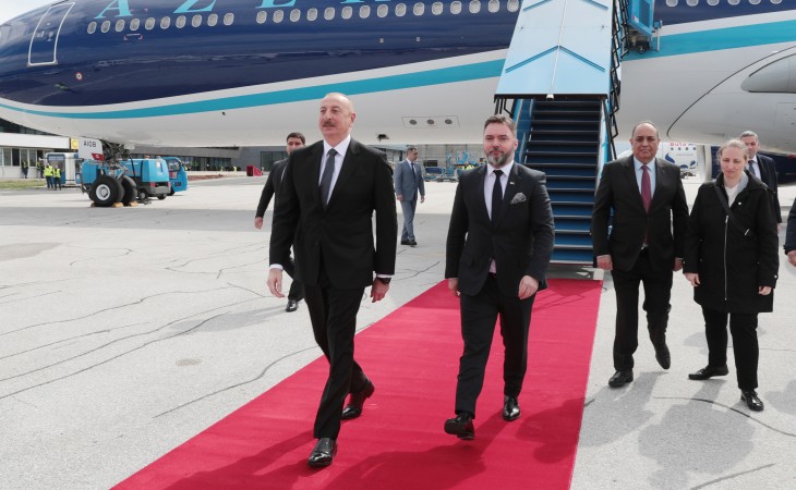 President Ilham Aliyev arrived in Bosnia and Herzegovina for official visit