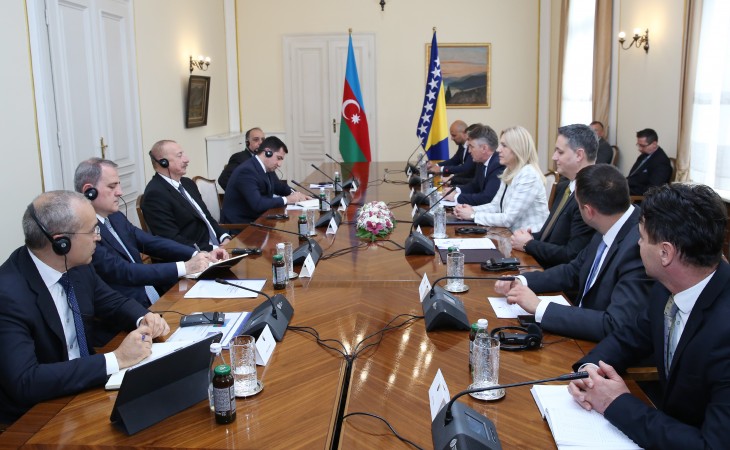 President Ilham Aliyev held expanded meeting with Chairwoman and members of Presidency of Bosnia and Herzegovina in Sarajevo