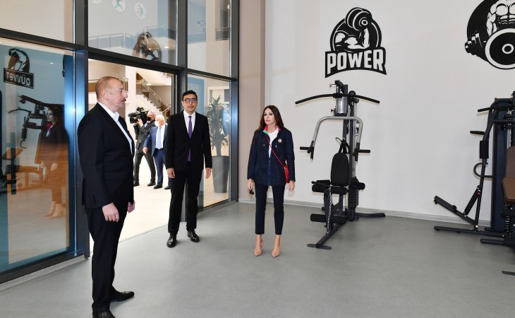 President Ilham Aliyev and First Lady Mehriban Aliyeva attended inauguration of Neftchala Olympic Sports Complex