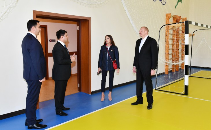 President Ilham Aliyev and First Lady Mehriban Aliyeva attended inauguration of newly-built school in Neftchala district