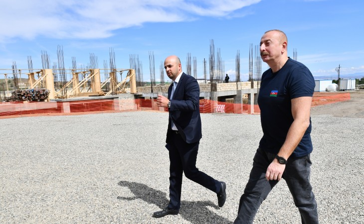President Ilham Aliyev viewed construction progress of 960-seat school in city of Jabrayil