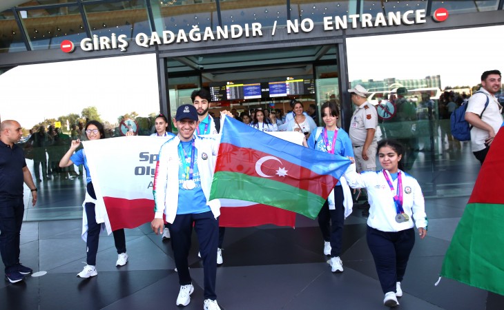 Ümumdünya Xüsusi Yay Olimpiya Oyunlarında iştirak edən idmançılarımız coşqu ilə qarşılanıblar