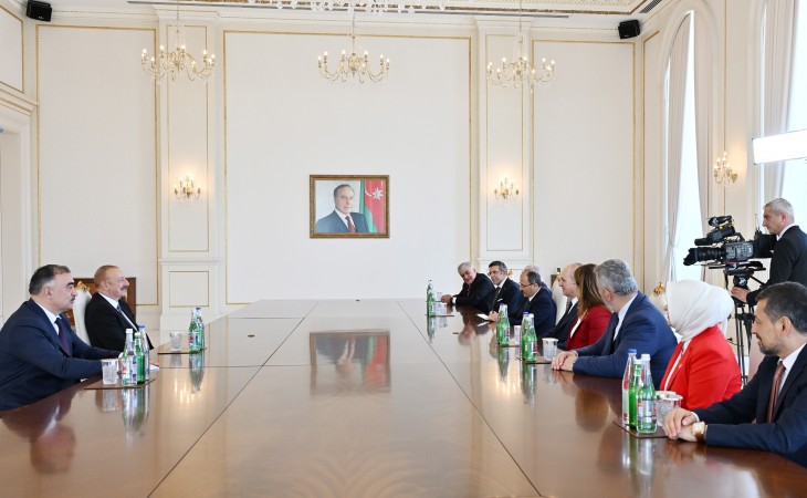 Prezident İlham Əliyev Türkiyə Böyük Millət Məclisinin sədrini qəbul edib