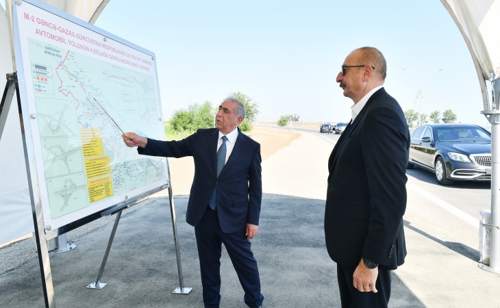 President Ilham Aliyev participated in opening of Ganja-Gazakhbeyli section of Baku-Gazakh-Georgia state border highway