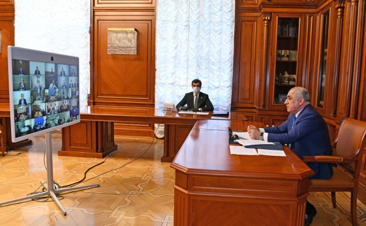Nazirlər Kabineti yanında Operativ Qərargahın karantin rejimi ilə əlaqədar respublika üzrə videomüşavirəsi keçirilib