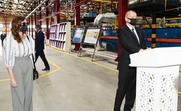 President Ilham Aliyev inaugurated construction materials manufacturing plant in Ganja