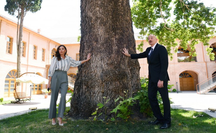 President Ilham Aliyev attended opening of “Shah Abbas” and “Ughurlu Khan” caravanserai complex in Ganja after restoration