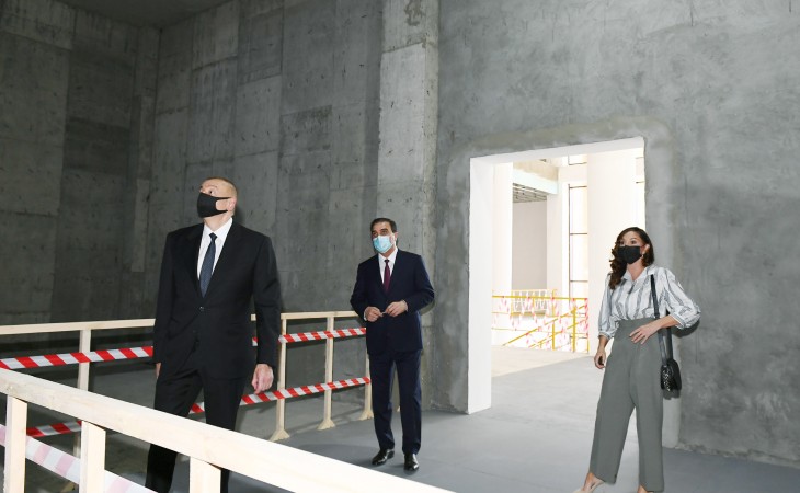 President Ilham Aliyev viewed construction of new building of Ganja State Drama Theatre