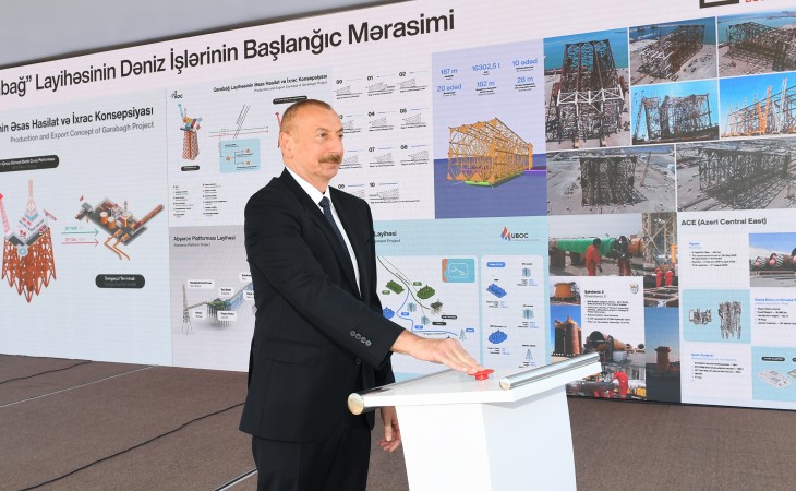 President Ilham Aliyev attended sail away of Garabagh field jacket