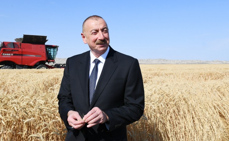 President Ilham Aliyev viewed activities of agropark owned by Agro Dairy LLC in Samukh