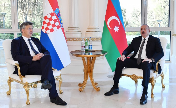 Azərbaycan Prezidenti İlham Əliyevin Xorvatiyanın Baş naziri Andrey Plenkoviç ilə görüşü olub