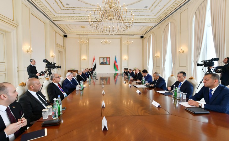 Azərbaycan və İraq prezidentlərinin geniş tərkibdə görüşü olub