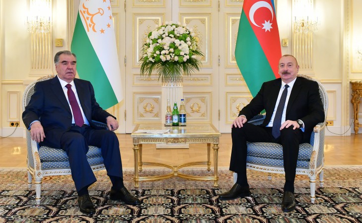Azərbaycan Prezidenti İlham Əliyev Tacikistan Prezidenti Emoməli Rəhmon ilə görüşüb