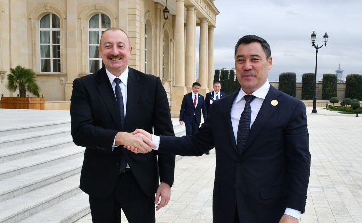 Azərbaycan Prezidenti İlham Əliyev Qırğızıstan Prezidenti Sadır Japarov ilə görüşüb