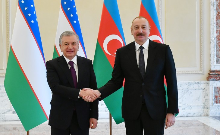 Azərbaycan Prezidenti İlham Əliyev Özbəkistan Prezidenti Şavkat Mirziyoyevlə görüşüb