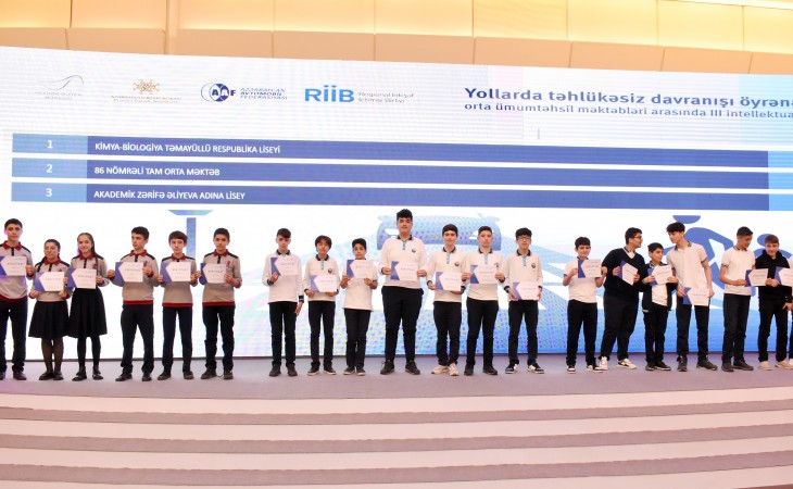 Məktəblilər arasında “Yollarda təhlükəsiz davranışı öyrənək” intellektual yarışı keçirilib