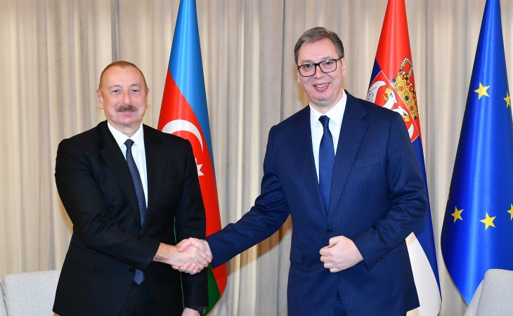Azərbaycan Prezidenti İlham Əliyevin Serbiya Prezidenti Aleksandar Vuçiçlə təkbətək və geniş tərkibdə görüşləri olub
