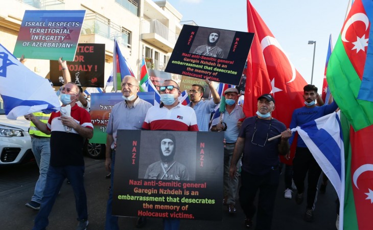 В Израиле состоялся митинг в поддержку Азербайджана и азербайджанского солдата