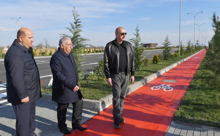 Ağdam şəhərinin daxili yollarında aparılan işlərlə tanışlıq 