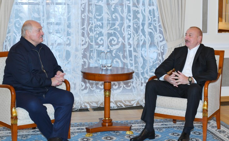 Sankt-Peterburqda Azərbaycan Prezidenti İlham Əliyevin Belarus Prezidenti Aleksandr Lukaşenko ilə görüşü olub