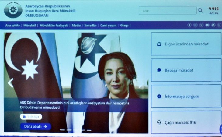 Ombudsman Aparatının yeni vebsaytı təqdim olunub