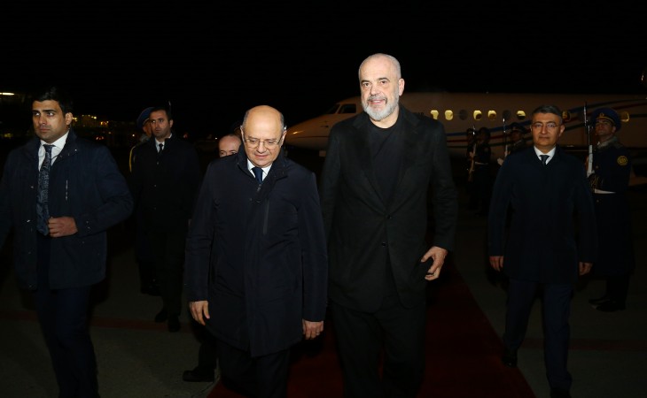 Albaniyanın Baş naziri Edi Rama Azərbaycana işgüzar səfərə gəlib