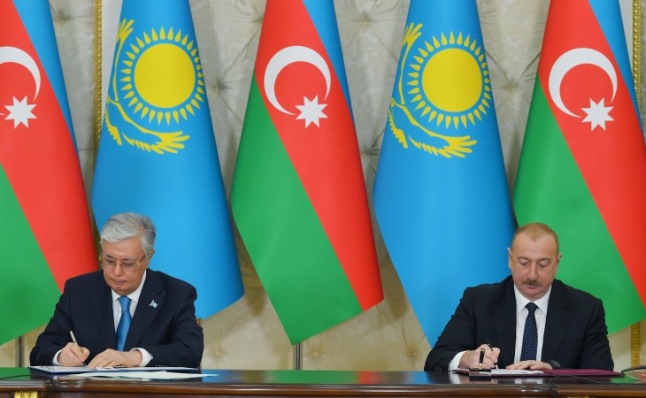 Ceremony of signing Azerbaijan-Kazakhstan documents was held
