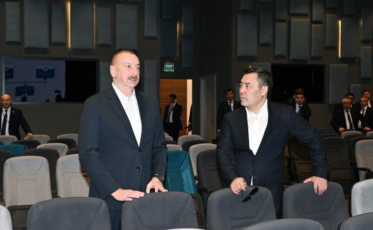 Azərbaycan və Qırğızıstan prezidentləri Ağdam Konfrans Mərkəzi ilə tanış olublar