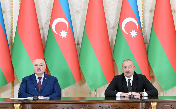 Prezident İlham Əliyev və Prezident Aleksandr Lukaşenko mətbuata bəyanatlarla çıxış ediblər