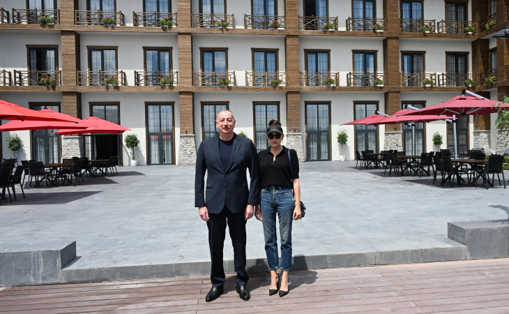 Prezident İlham Əliyev və birinci xanım Mehriban Əliyeva Zəngilan rayonunda “Ağalı” hotelinin açılışında iştirak ediblər