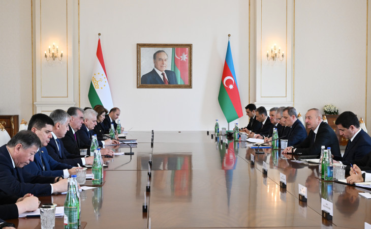 Azərbaycan və Tacikistan prezidentlərinin geniş tərkibdə görüşü keçirilib 