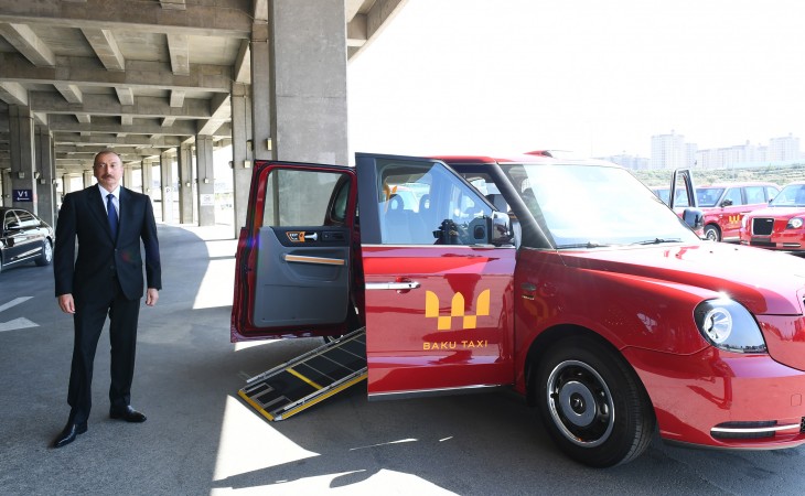 President Ilham Aliyev viewed new TX London taxis delivered to Baku