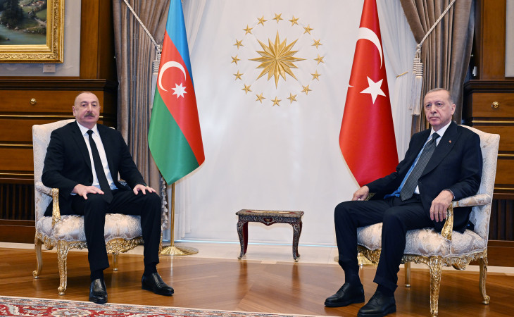 Ankarada Prezident İlham Əliyevin Prezident Rəcəb Tayyib Ərdoğan ilə təkbətək görüşü olub