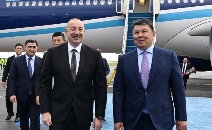 Prezident İlham Əliyev Qazaxıstanın Astana şəhərinə səfərə gəlib