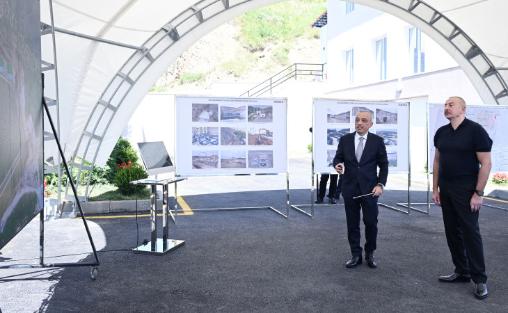 Prezident İlham Əliyev Şuşa sutəmizləyici qurğular kompleksinin açılışında iştirak edib